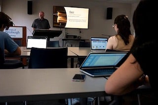 students in a lecture hall