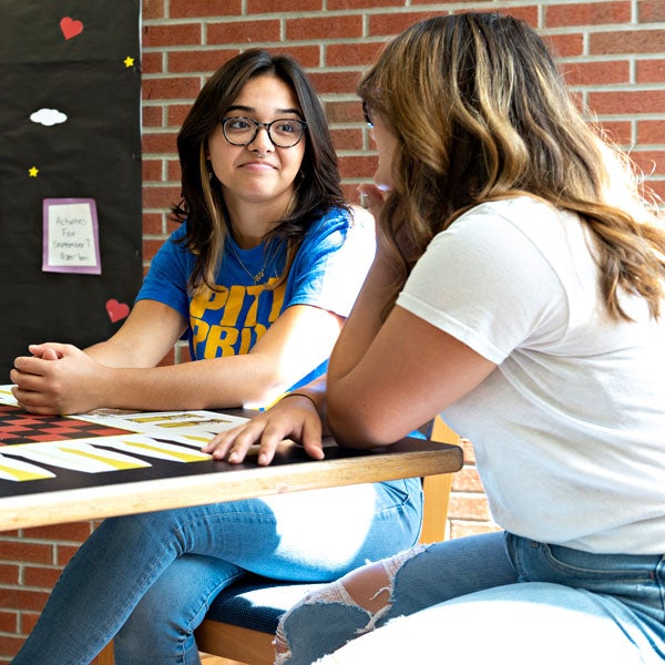 Greensburg students discuss residence life opportunities.