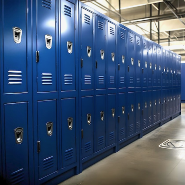 Row of blue lockers